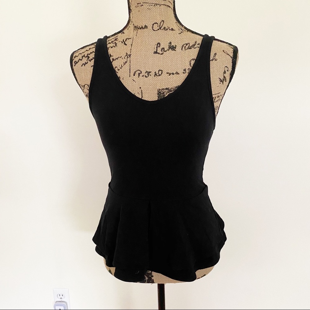 Express Black layered Peplum Top